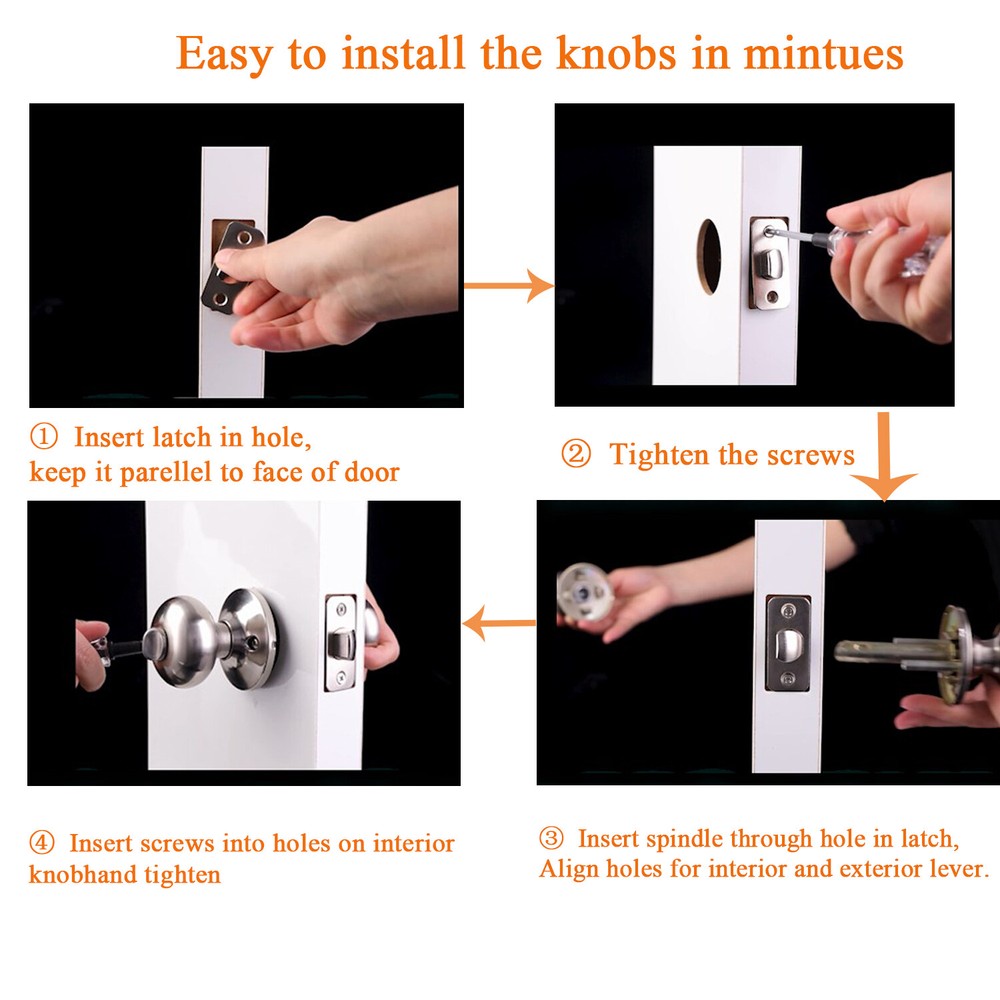 Probrico Entry/Privacy/Passage/Dummy Set Round Door Knobs Adjustment Backset