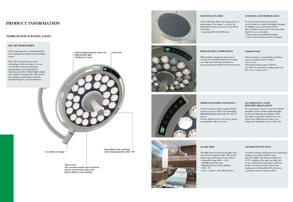 Surgical lamp JD1800 double ceiling light