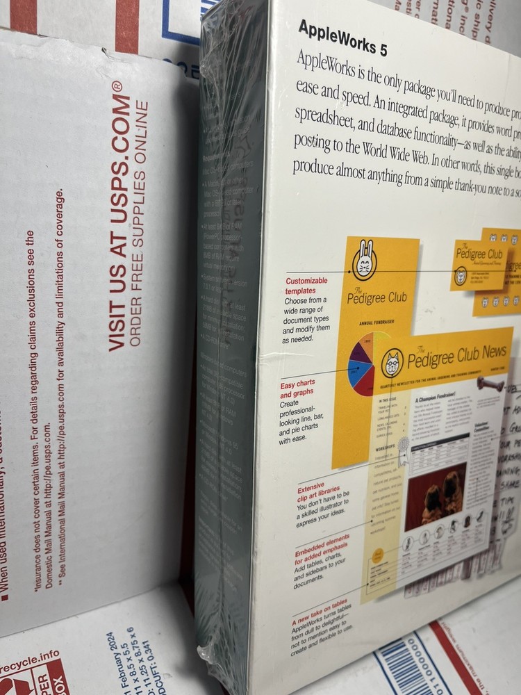 NEW!! FACTORY SEALED AppleWorks 5 Software Version 5.0.3 MAC Windows