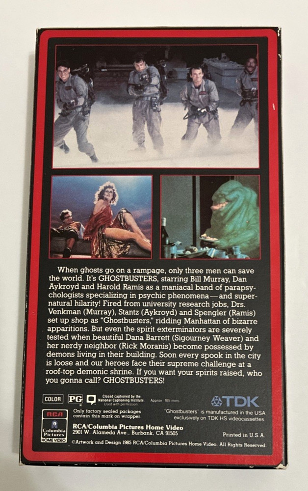 Ghostbusters VHS 1984 Early Release