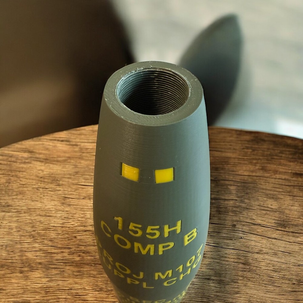 3D Printed Replica 155mm Howitzer Shell: Half Scale M107