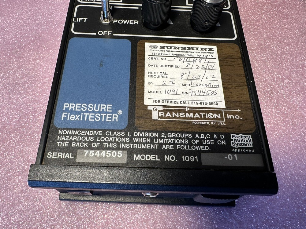 TRANSMATION 1091-01 PRESSURE FLEXITESTER PD1121
