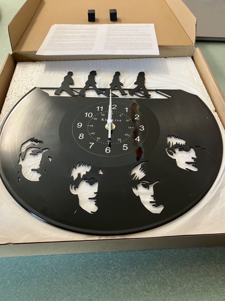 KingLive Beatles themed record engraved wall clock