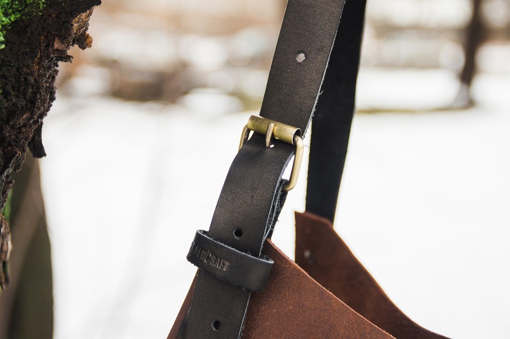 Adjustable Black&Brown Leather Work Apron BeaverCraft AP3X