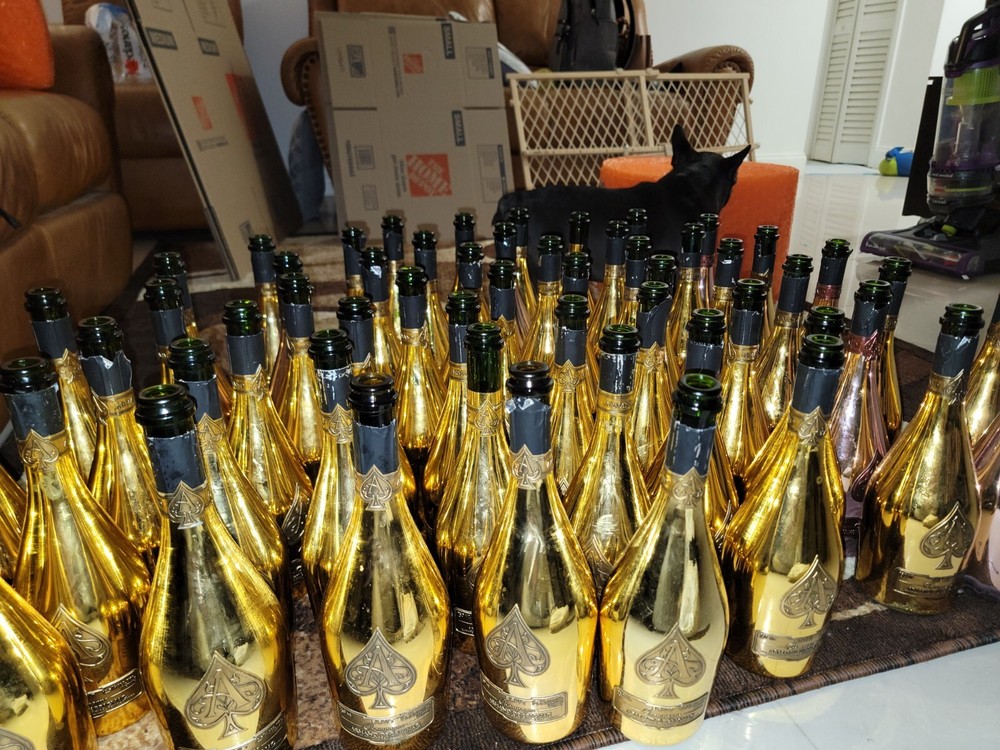 100  empty champagne bottle 60 ace +40 dom 750ml