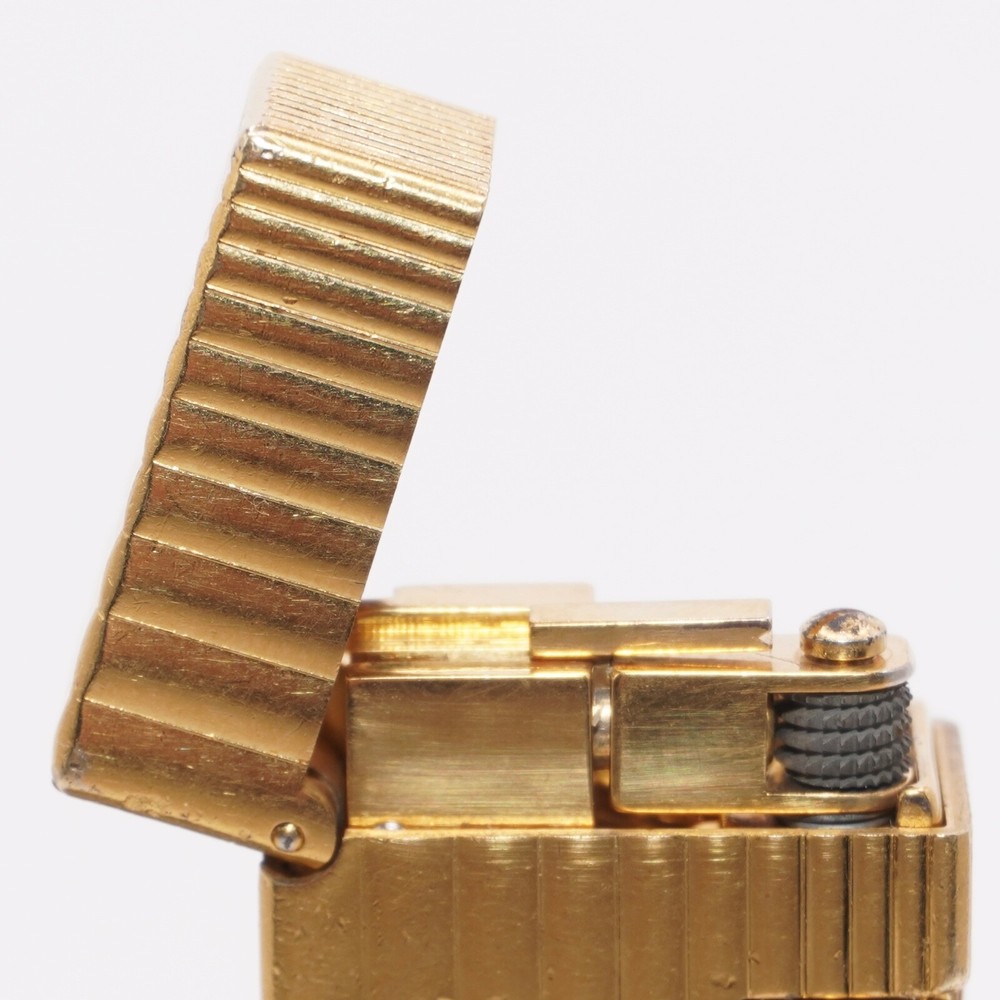 Rare Dunhill Lighter Gold Stripe Pattern-Ultrasonically cleaned_Working