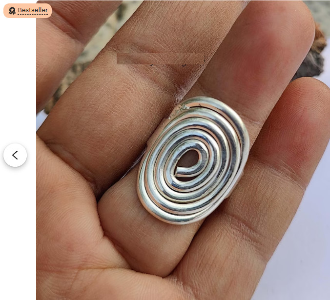 925 Sterling Silver Ring, Hammered Thick Statement Beautiful Ring All Size R337