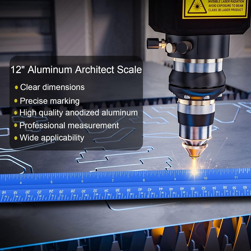 Versatile 12'' Architectural Scale Ruler - Perfect for Engineers and Draftsmen