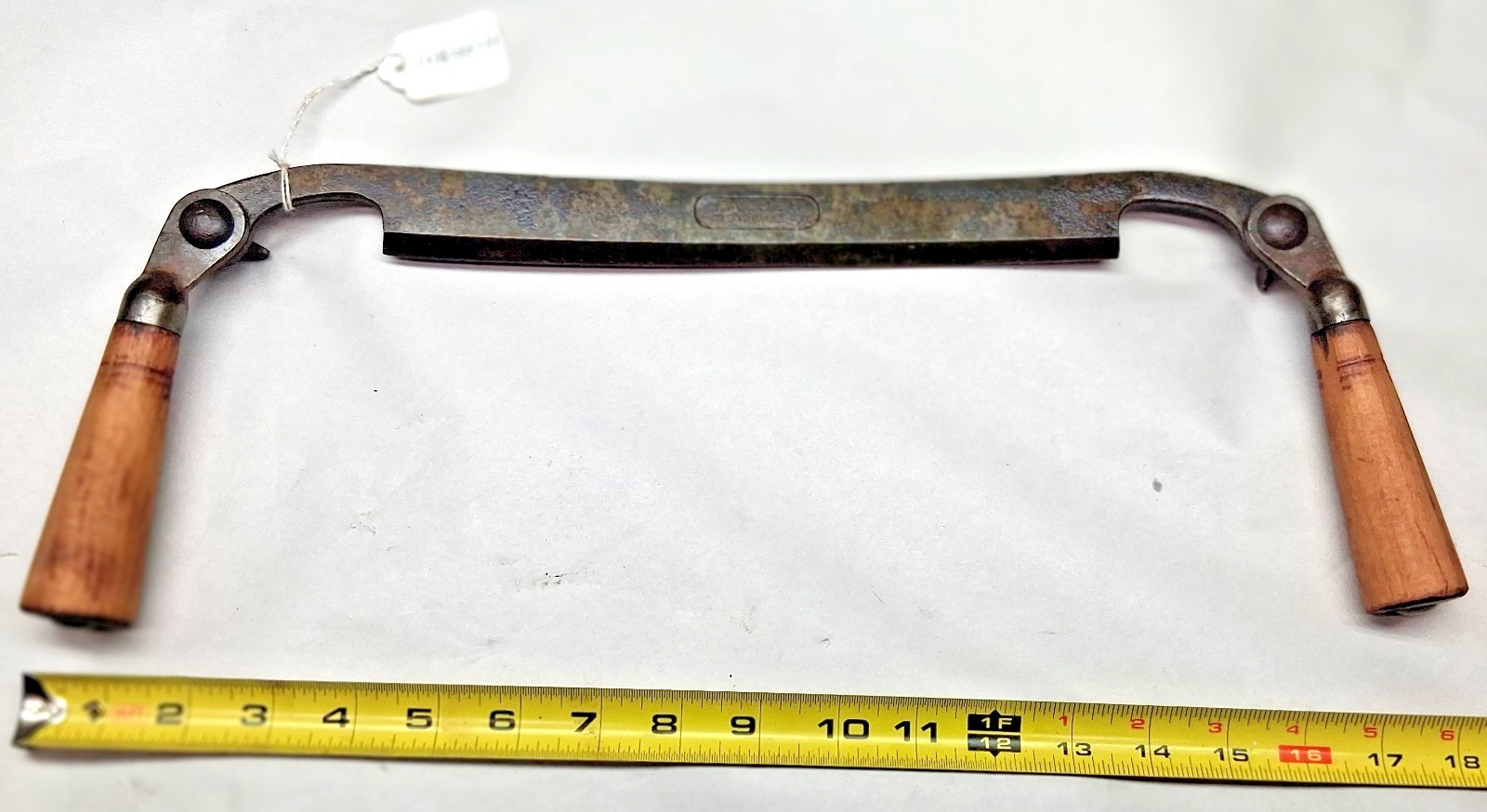 Vintage PALMER 8" Wide Blade Draw Knife, drawn in Handles, Meadville, P.A., USA