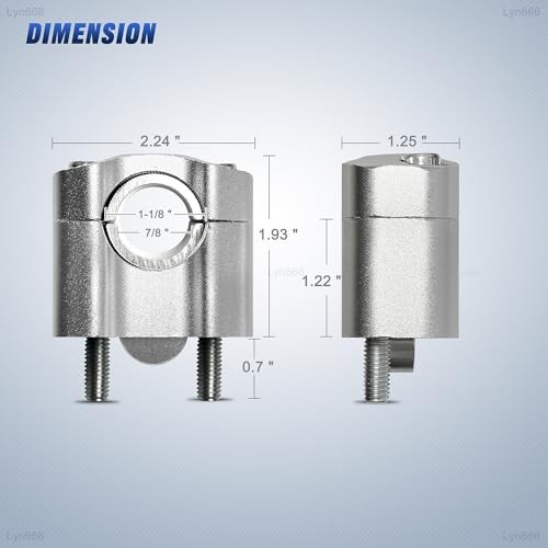 Motorcycle Handlebar Risers Universal Handle Bars Mount Clamps Fit for 1 Silver