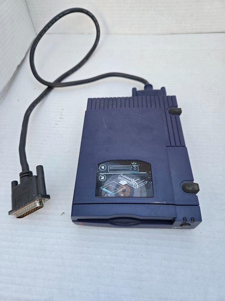 Iomega Zip 100 External Parallel Drive Z100P2 w/ Cable Vintage Untested