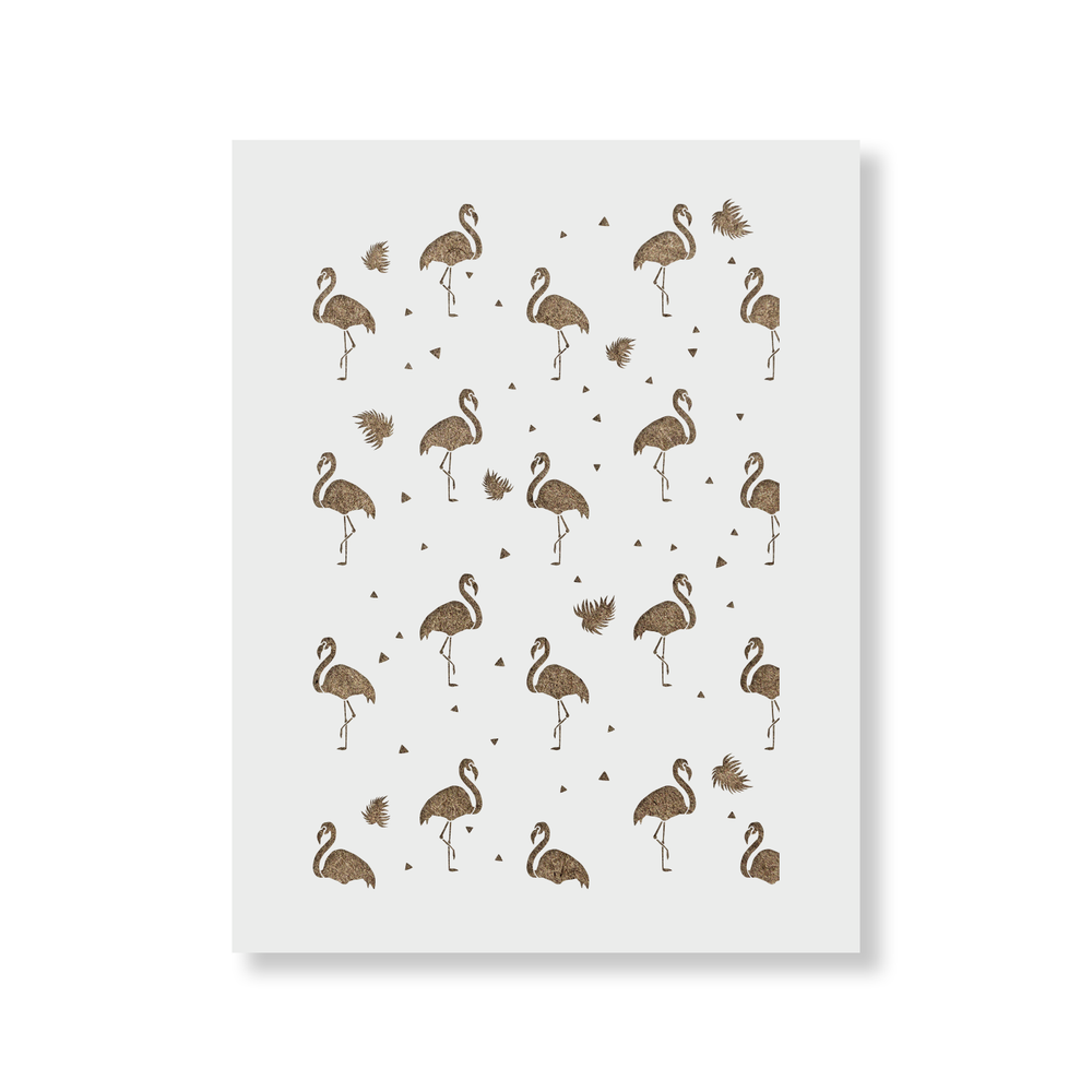 Flamingo Pattern Wall Stencil - Durable & Reusable Mylar Stencils