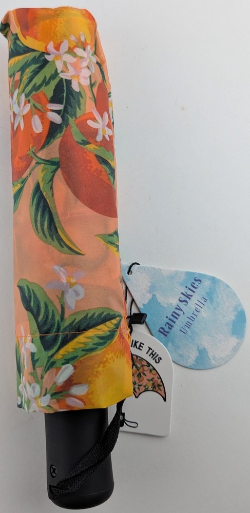 Rainy Skies Oranges & Blossoms Umbrella