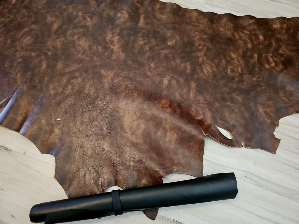 4oz CHOCOLATE BROWN ANILINE FULL GRAIN LEATHER HIDE SIDE SOFT PANEL/SHEET 20+sqf