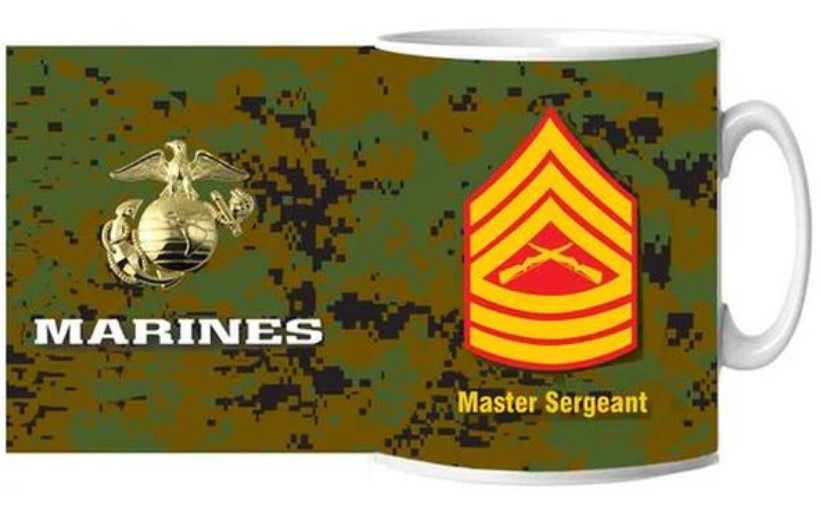 MARINE CORPS MASTER SERGEANT CAMO CERAMIC MUG 15 OZ