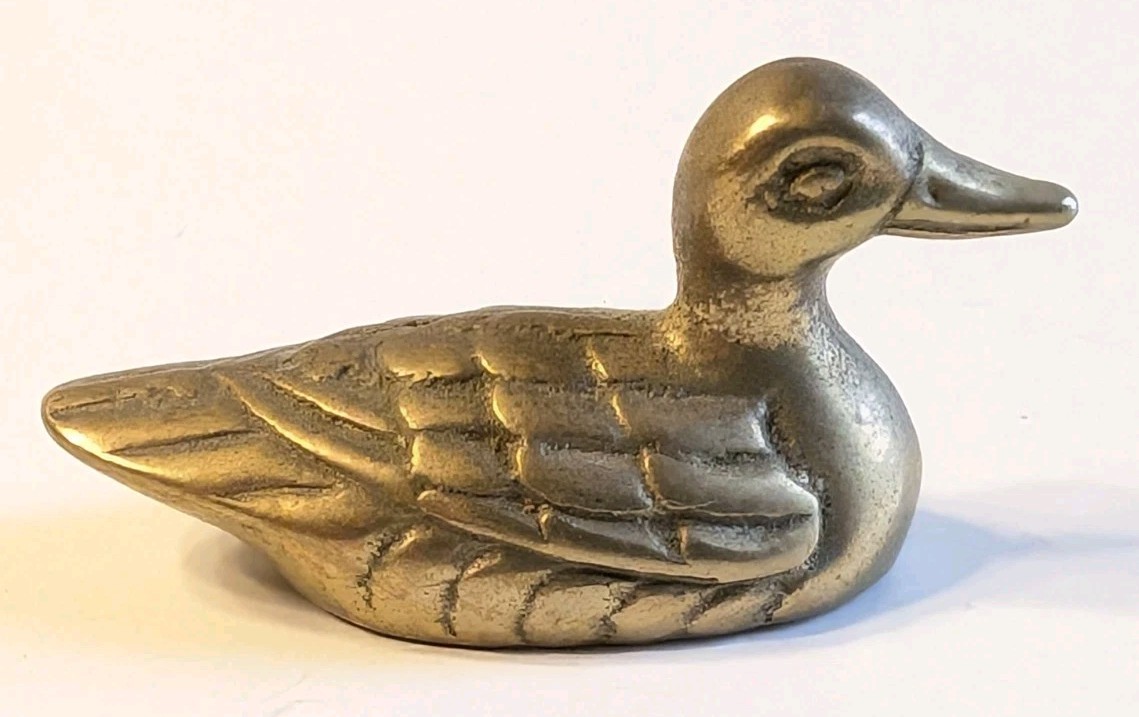 Vintage Miniature Brass Duck Paper Weights Collectibles Set of 3