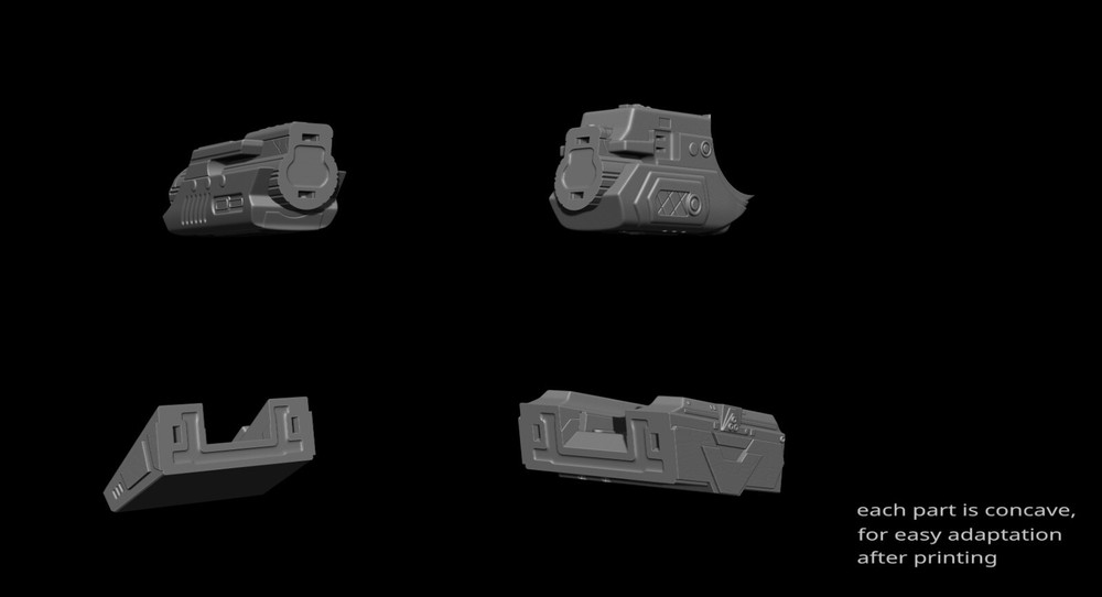 Predator Shoulder Cannon plasma Two Size - File STL – OBJ For 3D Printing -