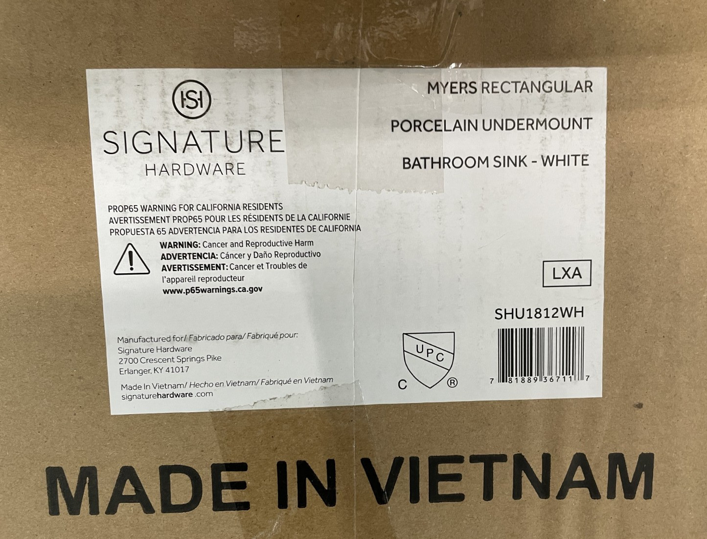 Signature Hardware SHU1812WH Myers Porcelain Undermount Bathroom Sink - White
