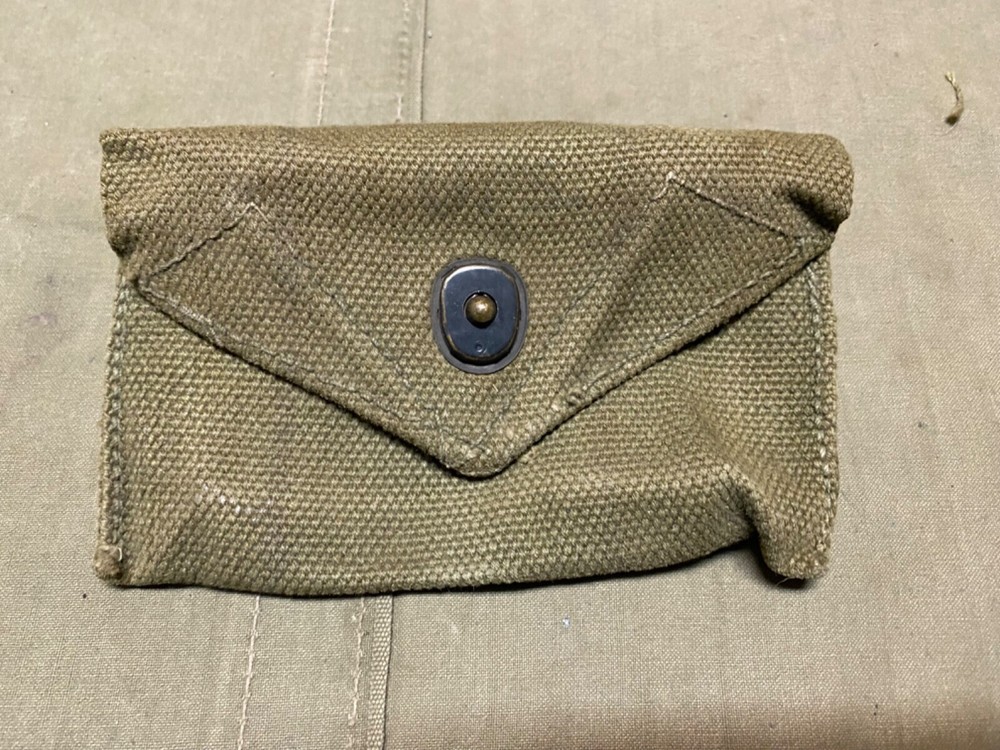 ORIGINAL WWII US ARMY M1942 FIRST AID CARRY BELT POUCH-OD#7