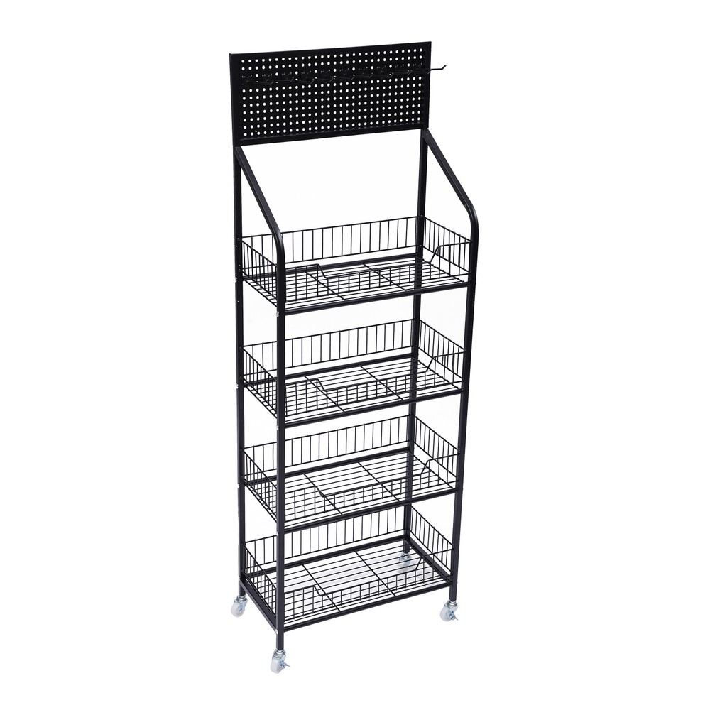 Retail Display Rack, Stand Storage Shelf, Fruit Vegetable Snack Storage Shelf
