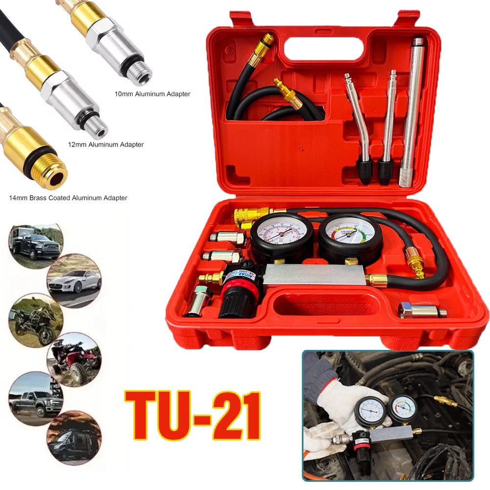 Multi-Function Cylinder Leak Down Tester Gasoline Engine Compression Gauge Test