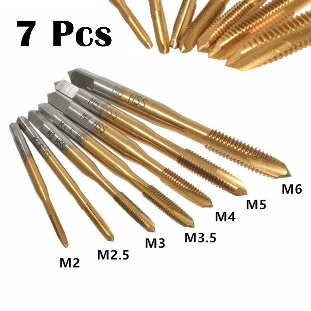 Assemble Furniture Thread Taps Hand Tool High Temperature Tapping 7pc Set