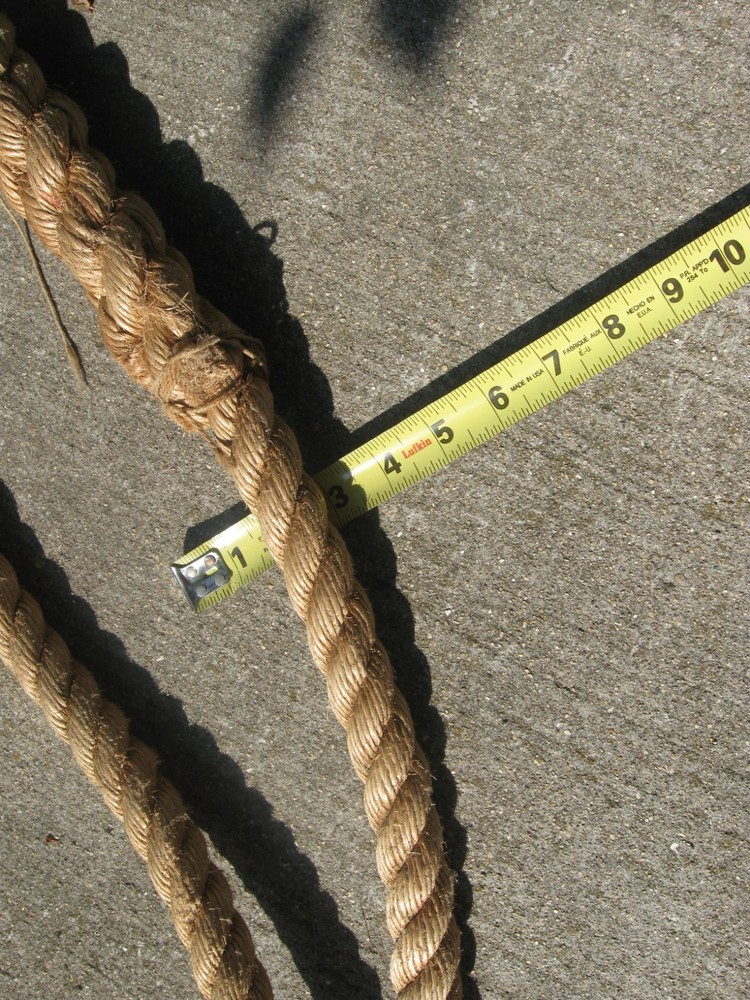 Estate Found HEMP ROPE Braid-on-Braid Loop, Thick Rope Braided End 2 End AMAZING