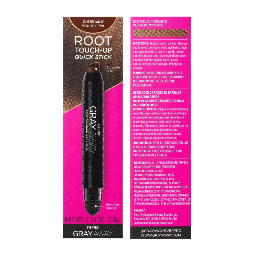 EVERPRO Gray Away Root Touchup Quick Stick, Light Brown, 0.1 Oz