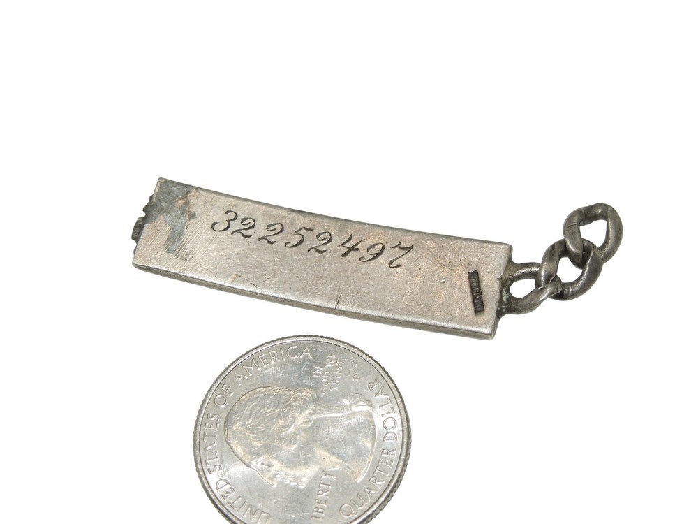 Original WWII US Army STERLING ID Bracelet Polish American Soldier Bednarz CA2