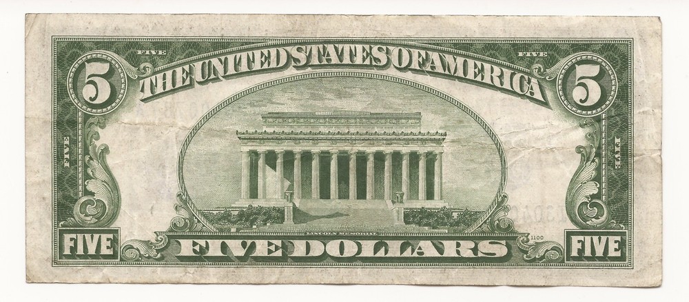 1934-A $5 Dollar Bill Silver Certificate Note VG Or Better