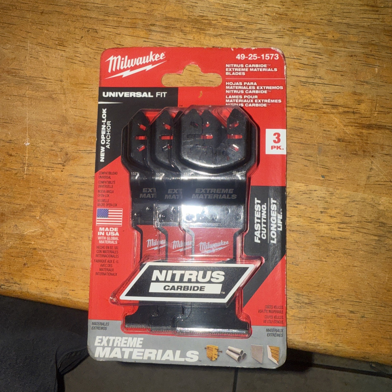 MILWAUKEE 3-Pk Nitrus Carbide EXTREME MATERIALS Oscillating Blades 49-25-1573