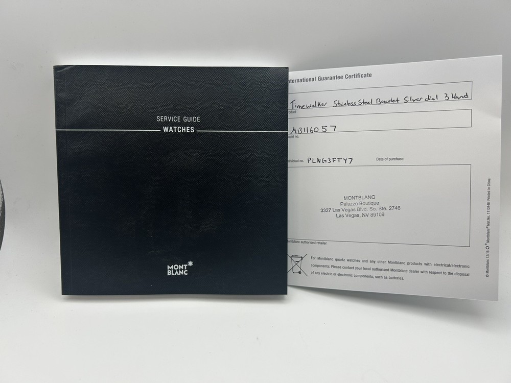 MONT BLANC Watches Service Guide