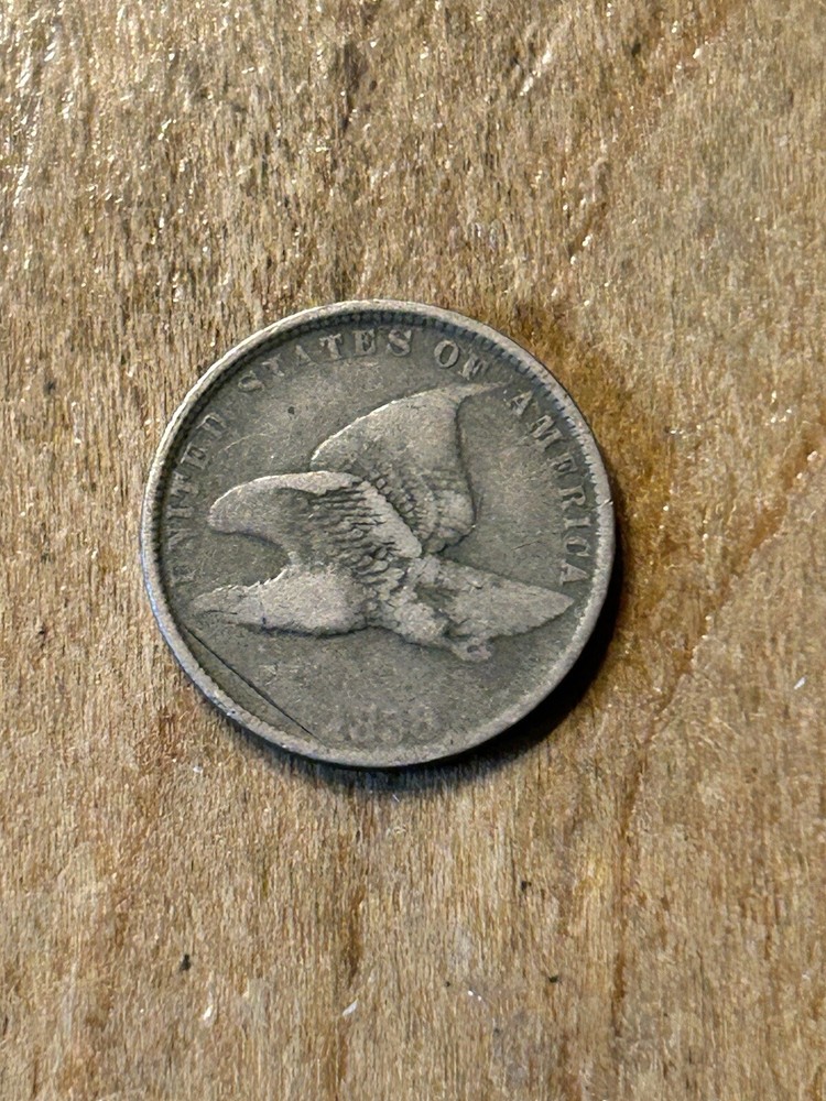 1858 Small Letter Flying Eagle Cent F