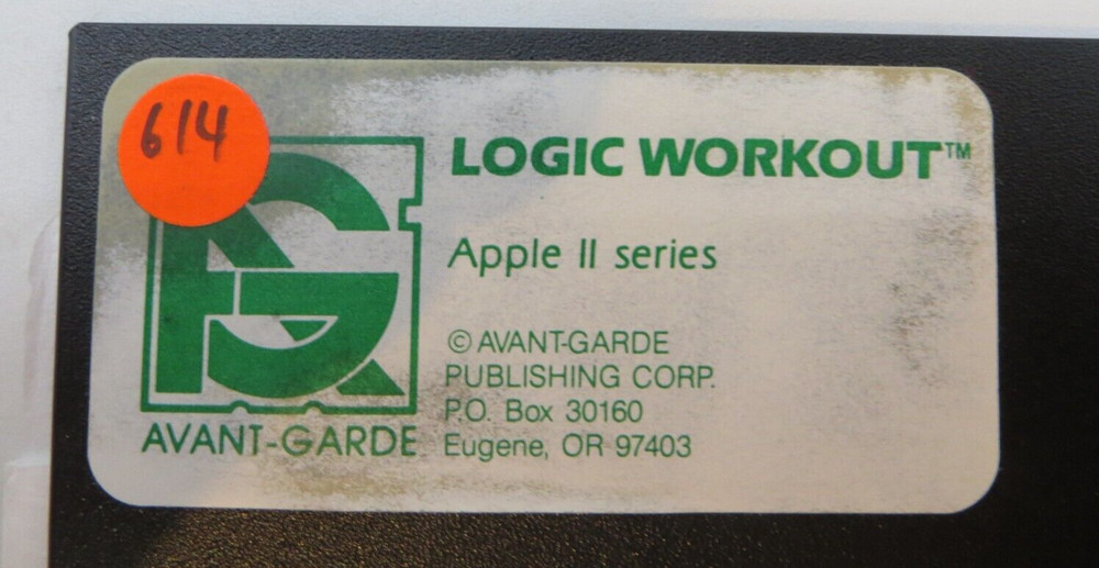 Apple II Series 5.25" Floppy Disk LOGIC WORKOUT Avant-Garde computer software