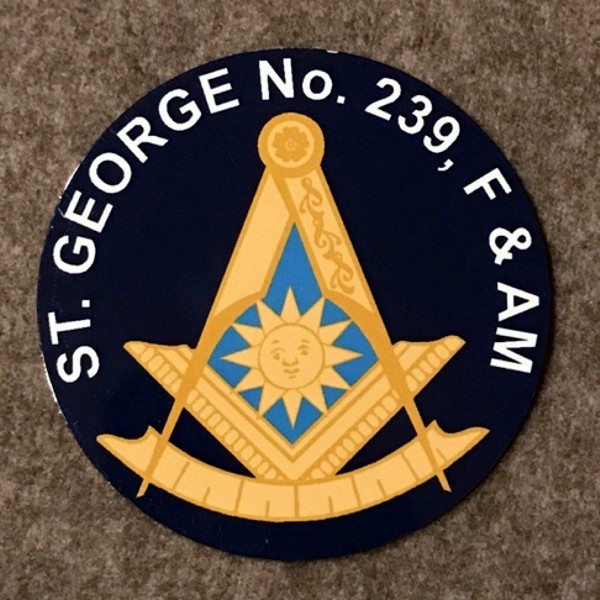 Custom Masonic Past Master Auto Emblem - Dark Blue (Dozen)