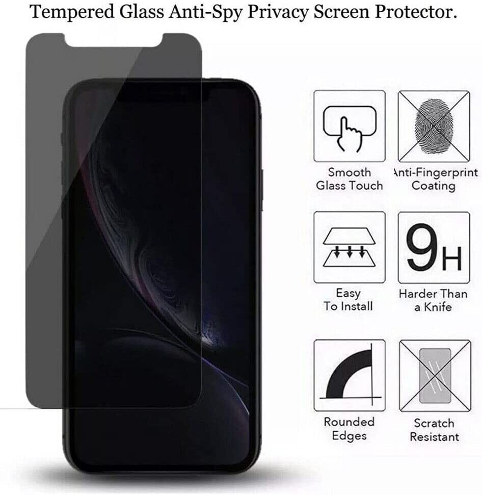 For iPhone 15 14 13 12 11 Pro Max Tempered Glass Privacy Screen Camera Protector