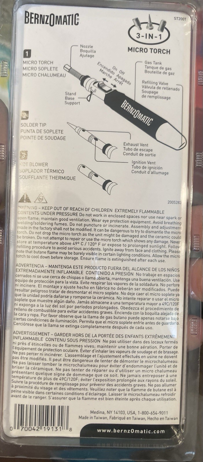 Bernzomatic ST200T Micro Torch 3-in-1 Old Inventory New in packaging