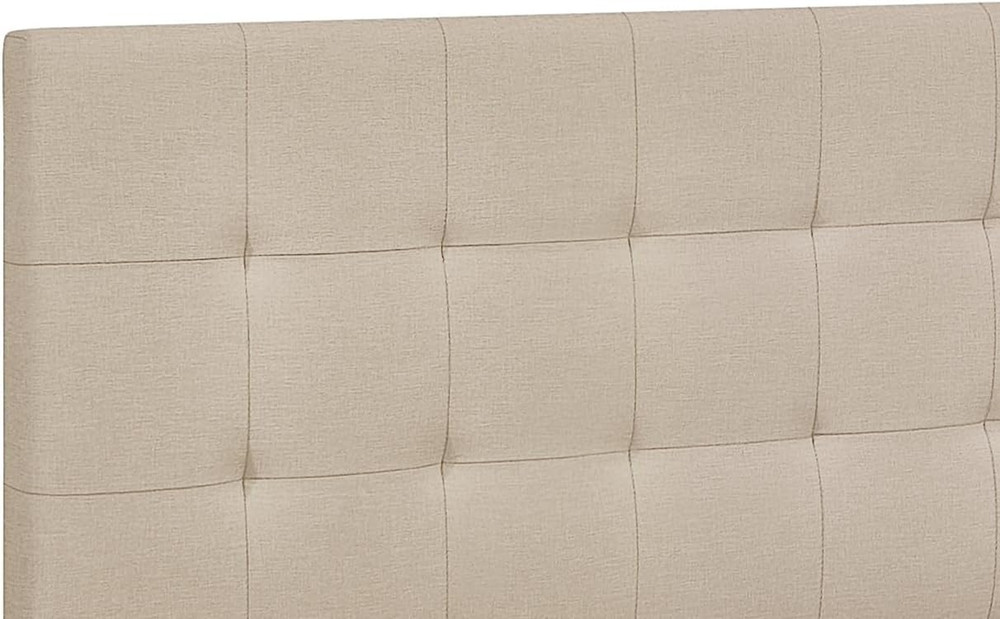 Evanston Queen Tufted Upholstered Platform Bed Frame in Beige Linen