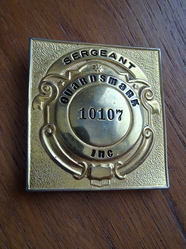 Vintage obsolete Guardsmark Security Guard Badge #10107 Sergeant