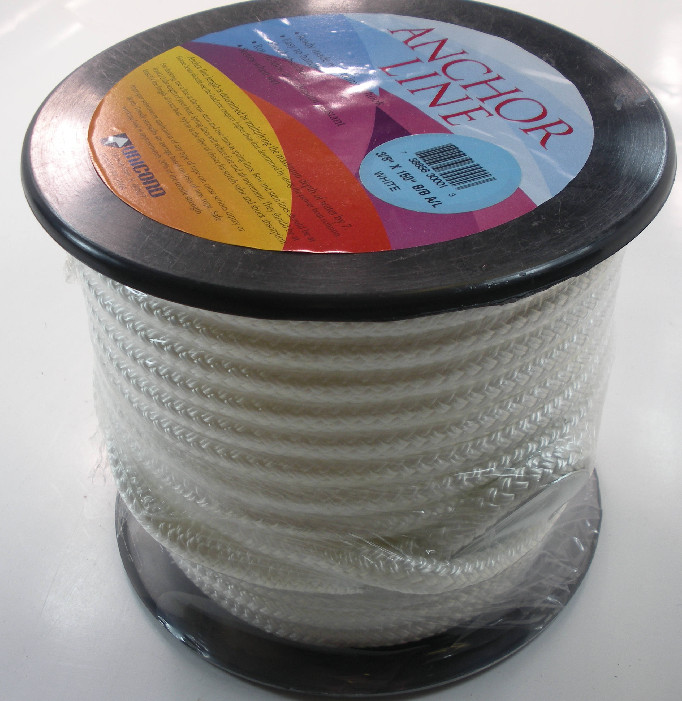 Unicord Double Braid Nylon Anchor Line Rope 3/8" x 150 Ft White