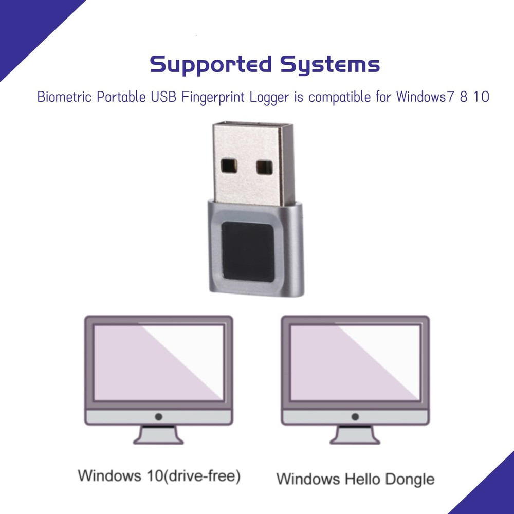 USB Fingerprint Reader Mini Fingerprint Scanner PC Dongle Windows Hello Fingerpr