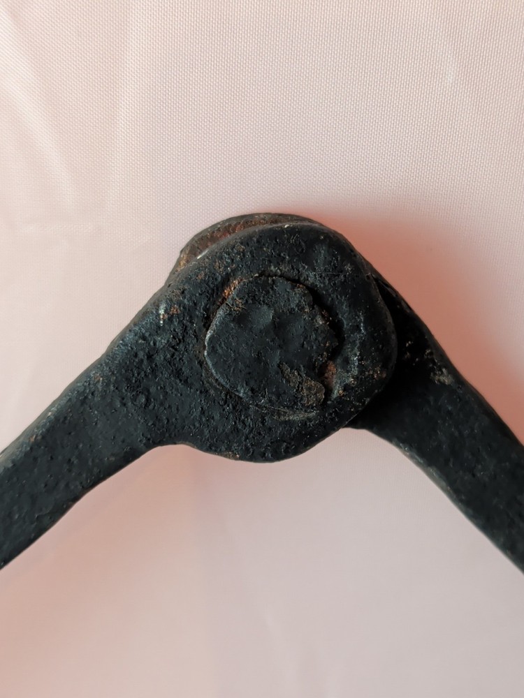 Antique Wrought iron Hook, Blacksmith primitive Hanging Adjustable double hook