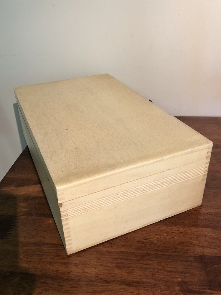 Mid century sterling silver case...Solid wood with elegant dovetail construction