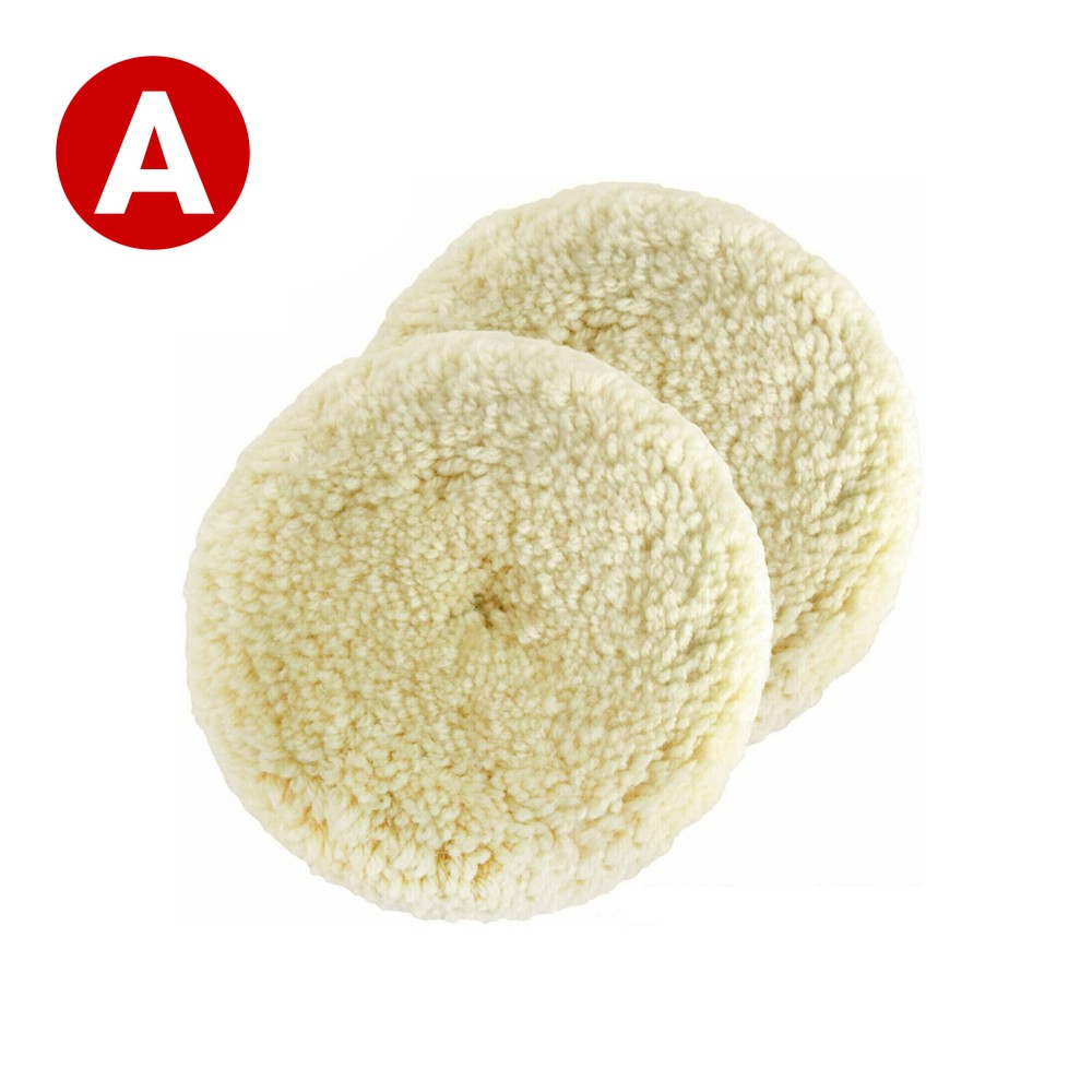 2 pcs Wool Polishing Pads Buffing Pad Hook & Loop For Cutting & Polishing