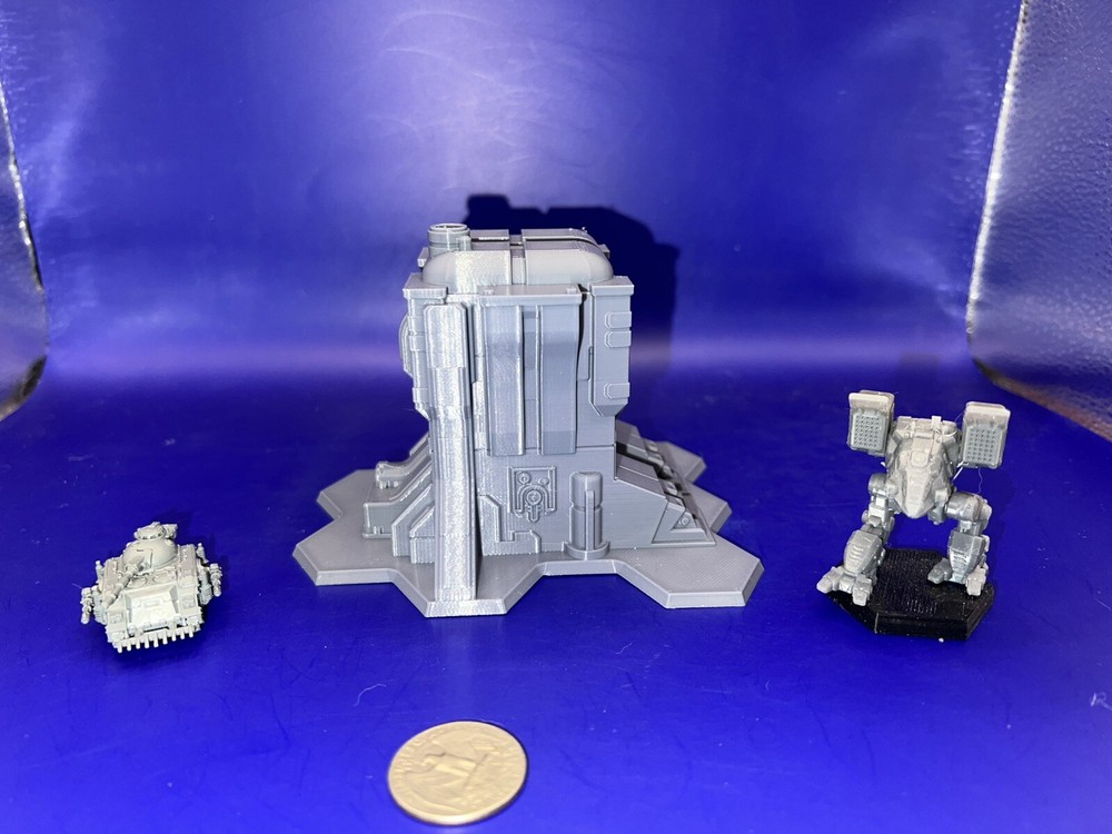Sci-fi Colonial Dock Headquarters w/ Hex Base, War Game Terrain (6mm scale)