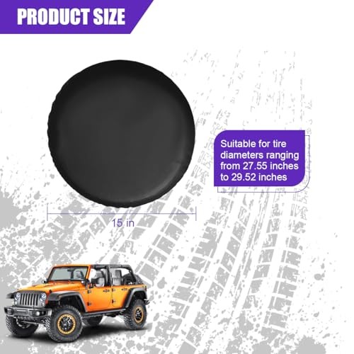 Car Spare Tire Cover, 15Inch Dustproof Waterproof Vehicle Spare 15Inch No Flag