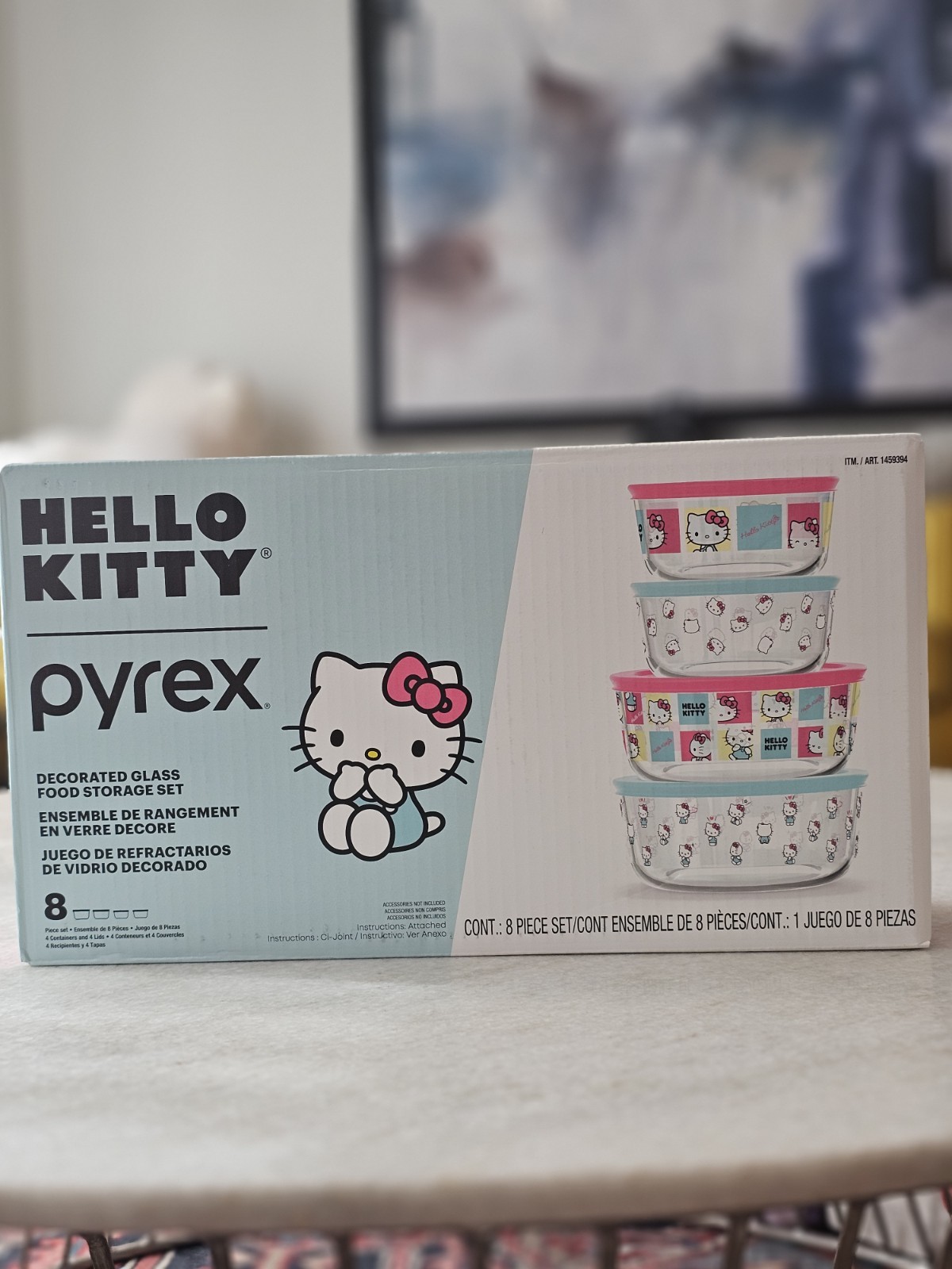 Pyrex Hello Kitty Decorated Glass Food Storage Container 8 Piece Set New In Box