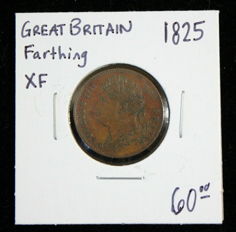 1825 Farthing  Great Britain  "XF"