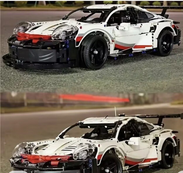 Create Your Dream Car: 1580pcs Porsche 911 RSR Technical Model Blocks!