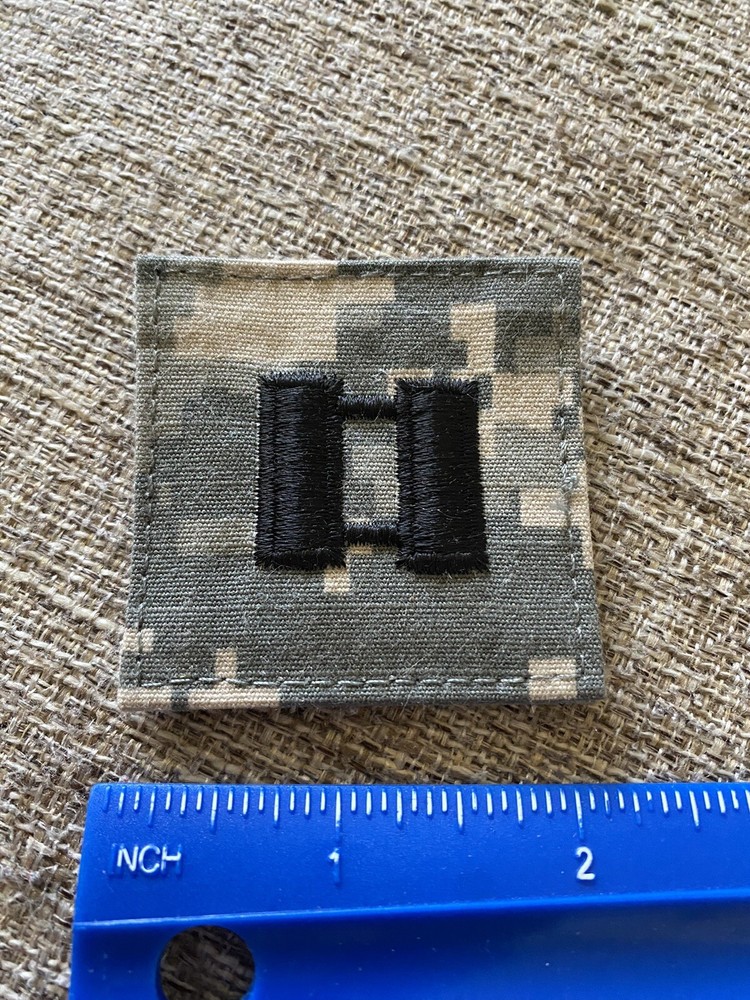 US Army Captain CPT O-3 Rank ACU Hook / Loop Pattern Military Patch INV6256